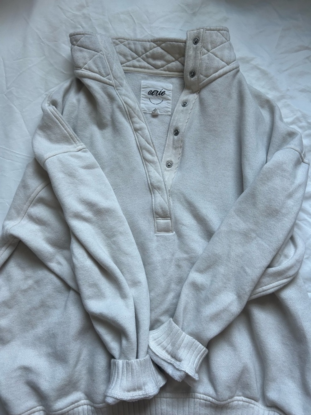 Aerie Oh Snap! Sweatshirt in White - Picture 5 of 5